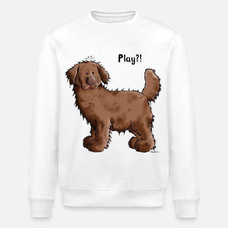 Play Neufundländer - Stanley/Stella Unisex Bio-Sweatshirt ROLLER - Weiß