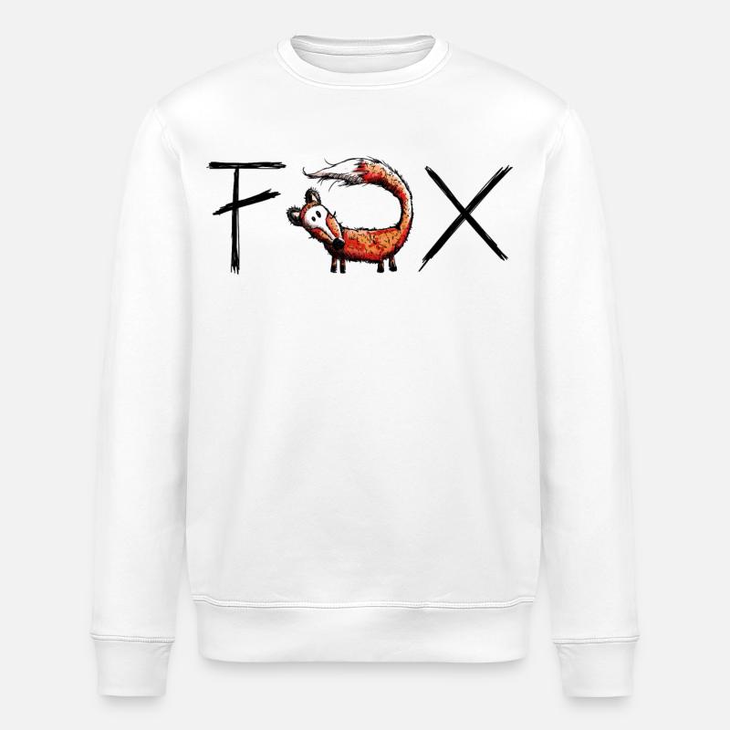 Renard sauvage - Dessin animé - Cadeau - Sweat bio ROLLER Stanley/Stella Unisexe - blanc