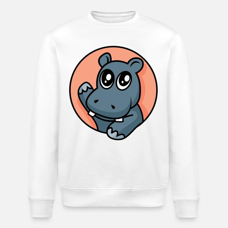 Hippopotame drôle - conception - Sweat bio ROLLER Stanley/Stella Unisexe - blanc