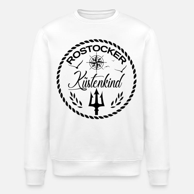 Rostocker Küstenkind - Stanley/Stella Unisex Bio-Sweatshirt ROLLER - Weiß