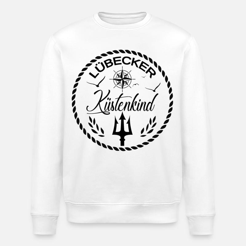Lübecker Küstenkind - Stanley/Stella Unisex Bio-Sweatshirt ROLLER - Weiß
