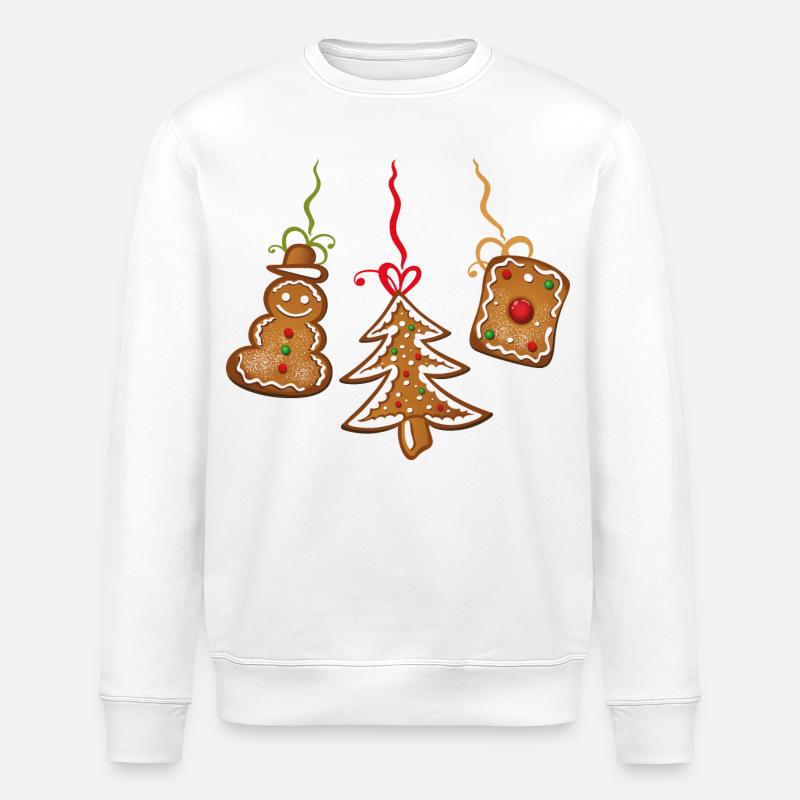 Weihnachtsplätzchen, Weihnachten. Schneemann. - Stanley/Stella Unisex Bio-Sweatshirt ROLLER - Weiß
