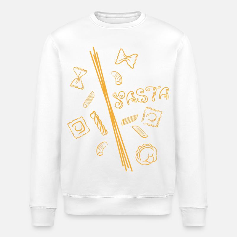 Pasta-Design mit Spaghetti & Nudelformen - Stanley/Stella Unisex Bio-Sweatshirt ROLLER - Weiß