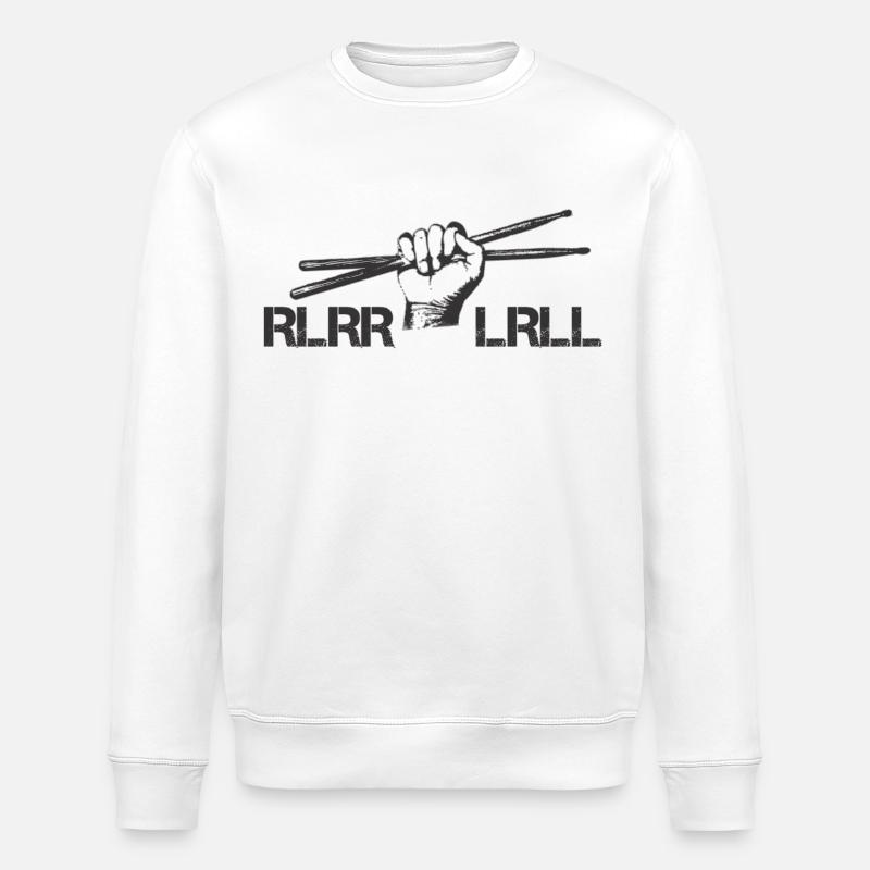 Drums Drummer Schlagzeuger - Single Paradiddle - Stanley/Stella ROLLER Unisex Organic Sweatshirt - white