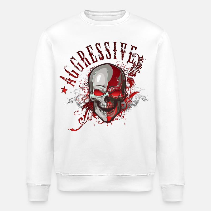 Totenkopf Skull - Stanley/Stella Unisex Bio-Sweatshirt ROLLER - Weiß