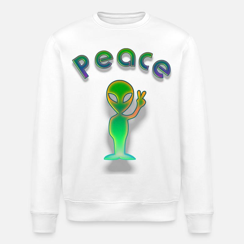 Peace Alien - Stanley/Stella Unisex Bio-Sweatshirt ROLLER - Weiß