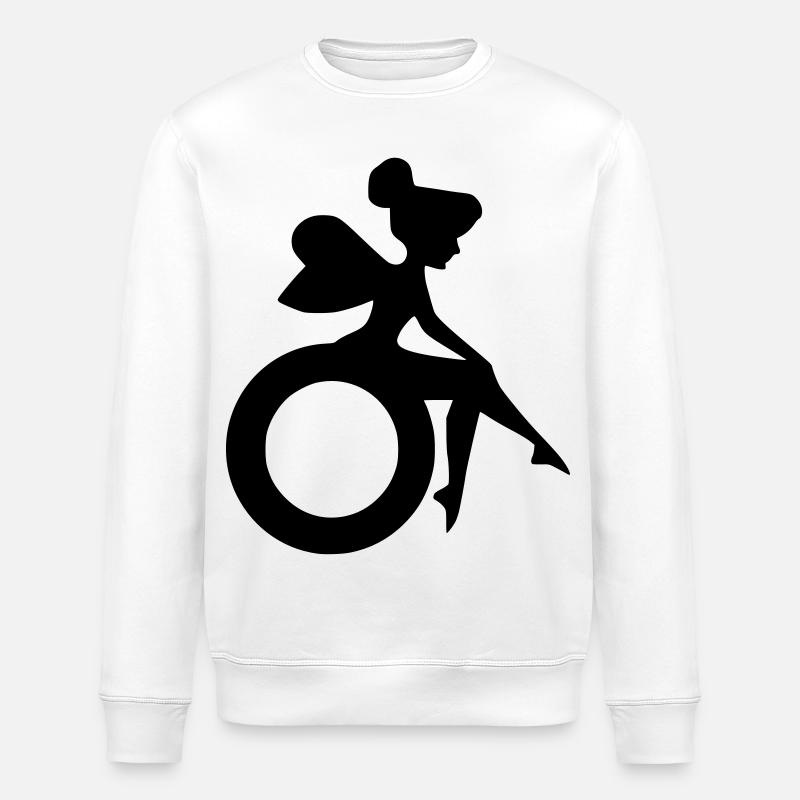 Bild einer Fee im Rollstuhl # - Stanley/Stella Unisex Bio-Sweatshirt ROLLER - Weiß