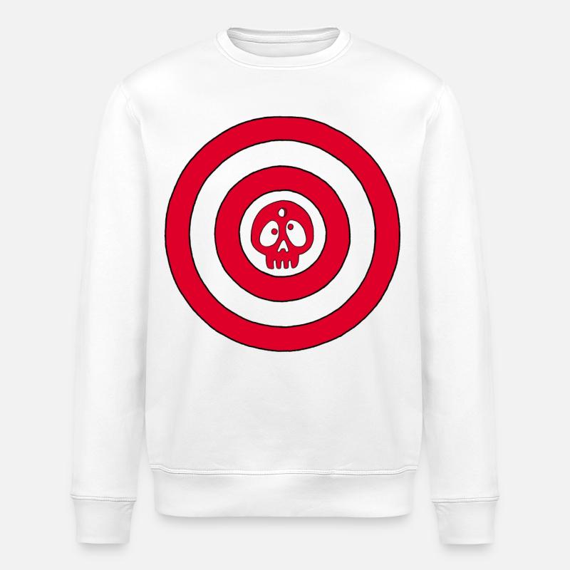 Tête de mort cible - Sweat bio ROLLER Stanley/Stella Unisexe - blanc