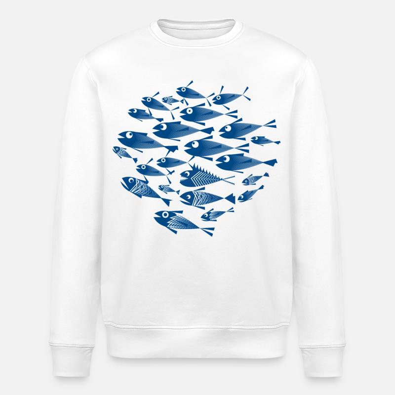 Fischschwarm / Fischschwarm - Stanley/Stella Unisex Bio-Sweatshirt ROLLER - Weiß