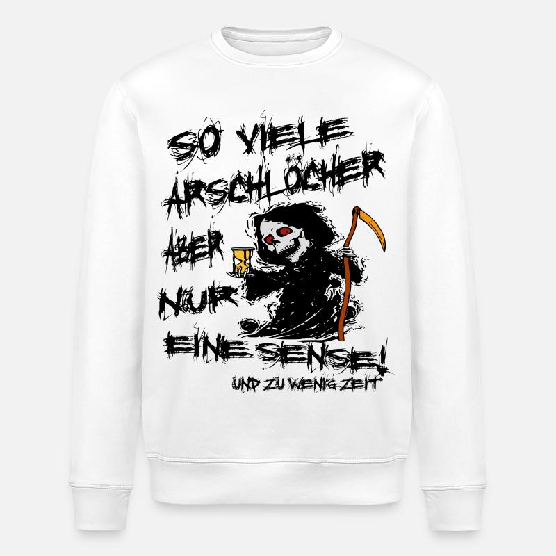 Lustiger Sensenmann - Stanley/Stella Unisex Bio-Sweatshirt ROLLER - Weiß