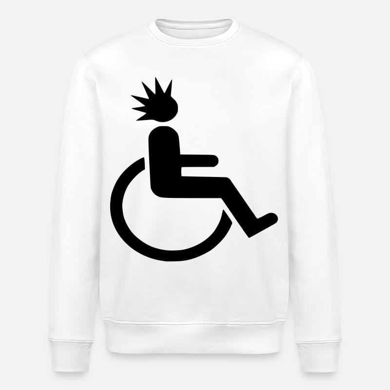 Rollstuhlfahrer mit Punk-Frisur # - Stanley/Stella Unisex Bio-Sweatshirt ROLLER - Weiß