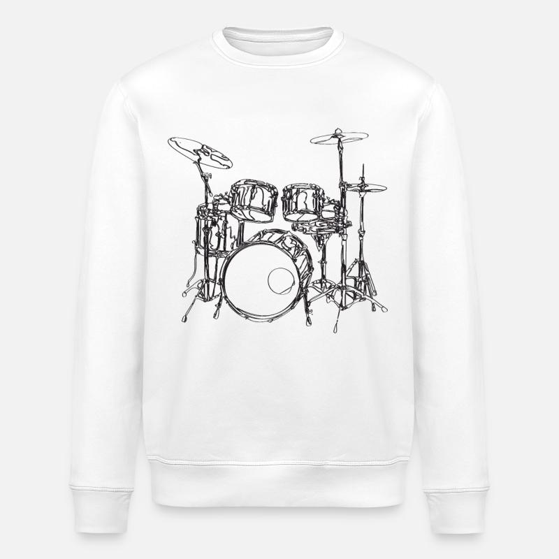 Batteur - Sweat bio ROLLER Stanley/Stella Unisexe - blanc