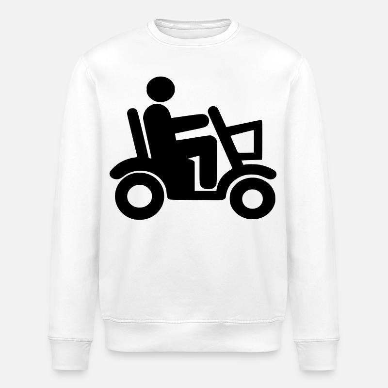 Elektromobil, Rollstuhl, Rolle, Behinderte # - Stanley/Stella Unisex Bio-Sweatshirt ROLLER - Weiß