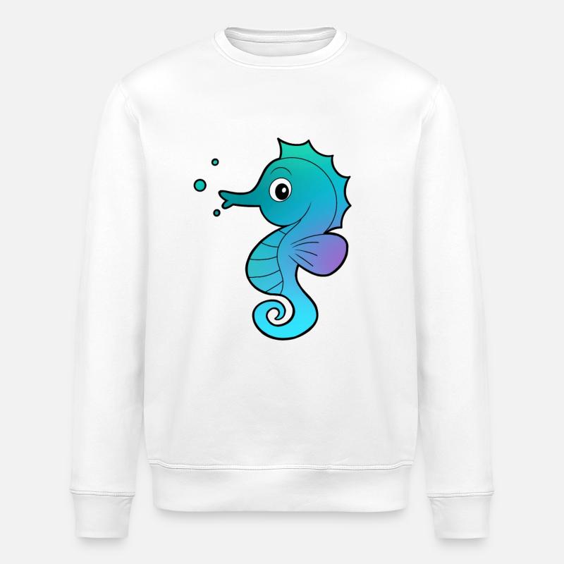 Seepferdchen Seepferd - Stanley/Stella Unisex Bio-Sweatshirt ROLLER - Weiß