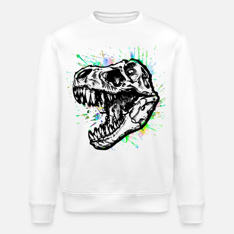 Dinosaurier / T-Rex / Trex / Geschenkidee - Stanley/Stella Unisex Bio-Sweatshirt ROLLER - Weiß
