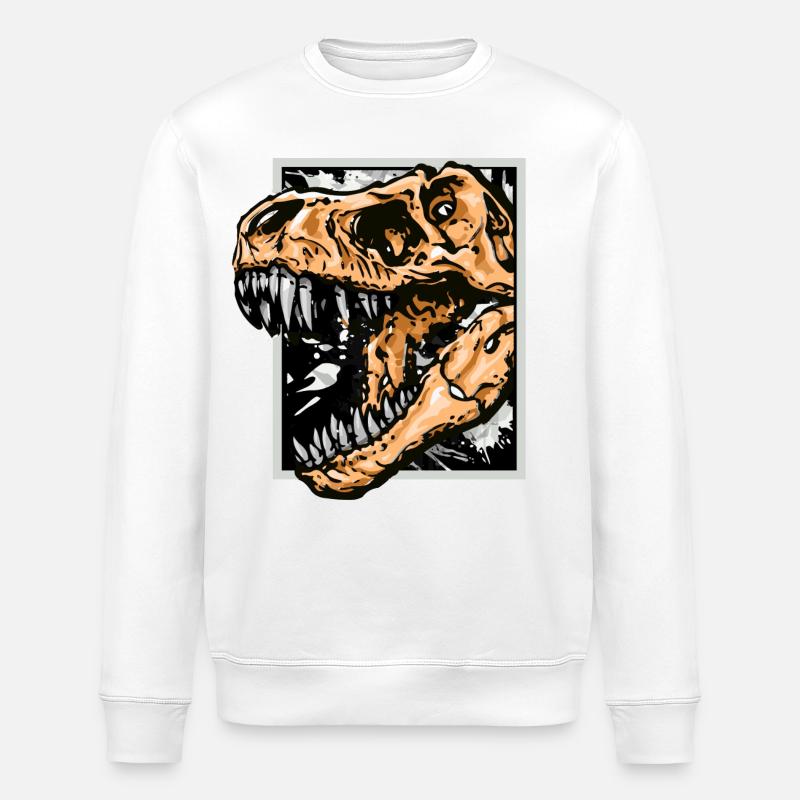 Dinosaurs / T-Rex / Trex / Gift idea - Stanley/Stella ROLLER Unisex Organic Sweatshirt - white