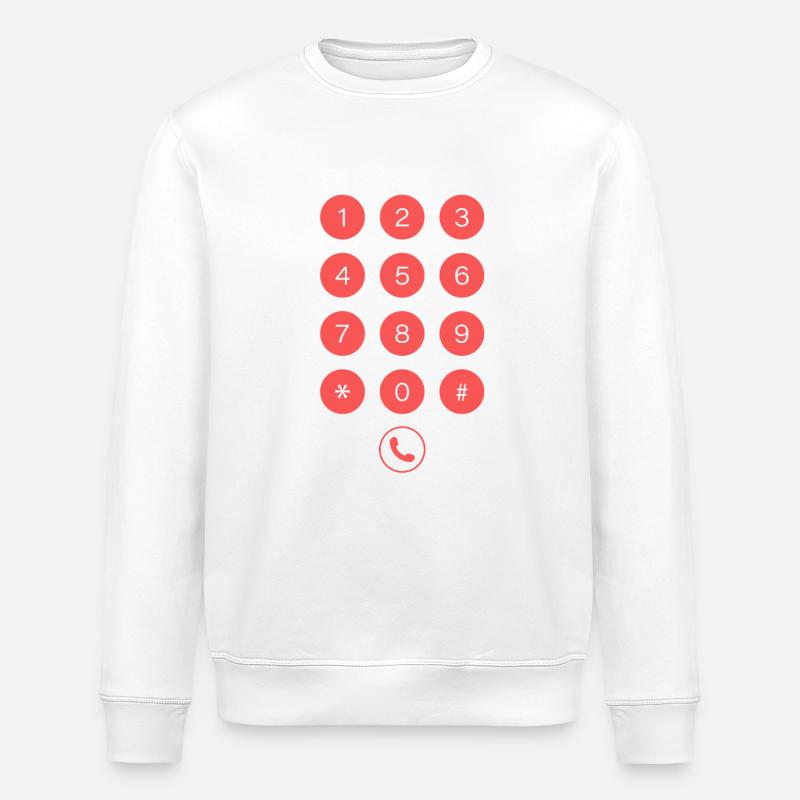 Telefontastatur - Stanley/Stella Unisex Bio-Sweatshirt ROLLER - Weiß