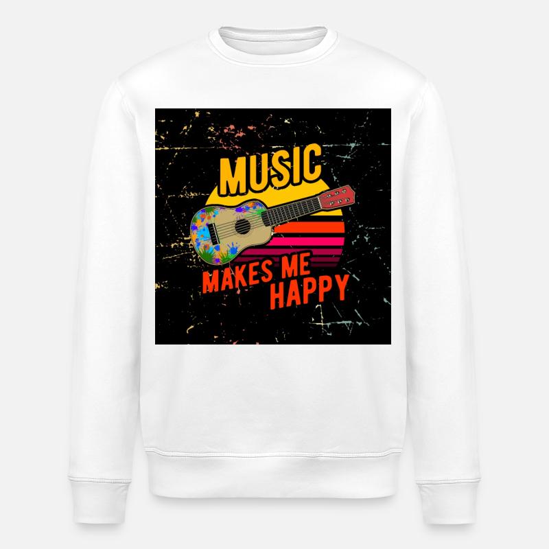 Ukulele Gesichtsmaske - Stanley/Stella Unisex Bio-Sweatshirt ROLLER - Weiß