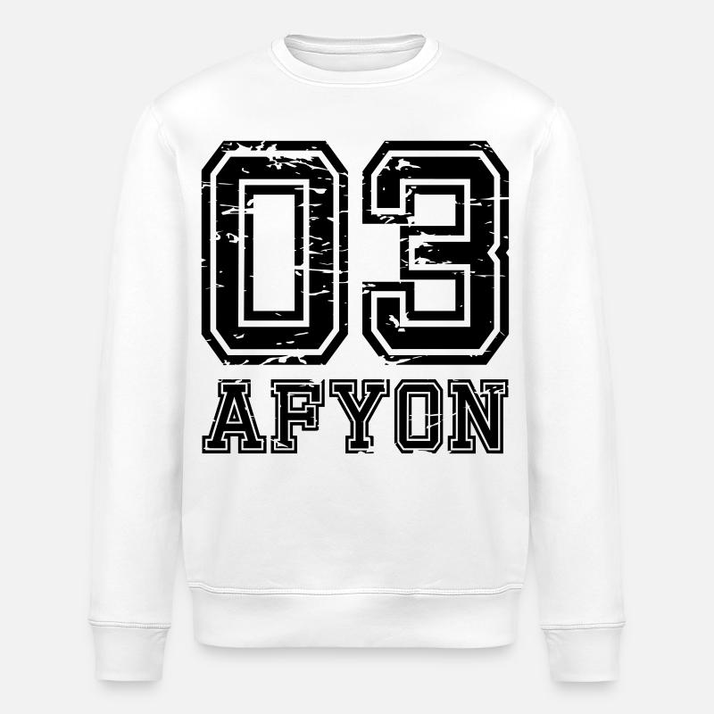 Afyon 03 look usé - Sweat bio ROLLER Stanley/Stella Unisexe - blanc