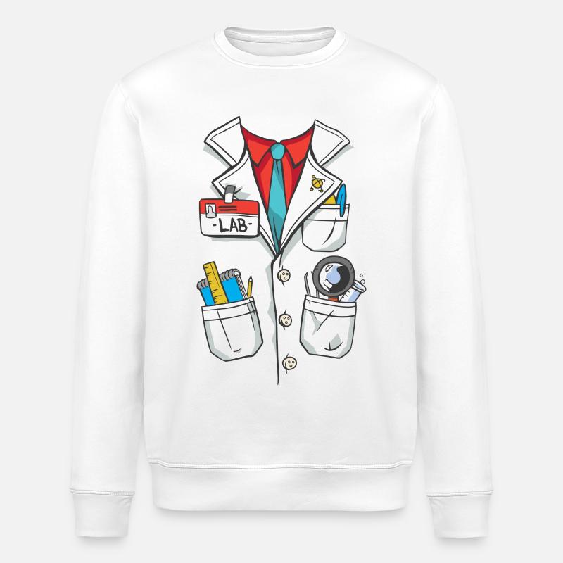 Laborkittel Kostüm - Stanley/Stella Unisex Bio-Sweatshirt ROLLER - Weiß