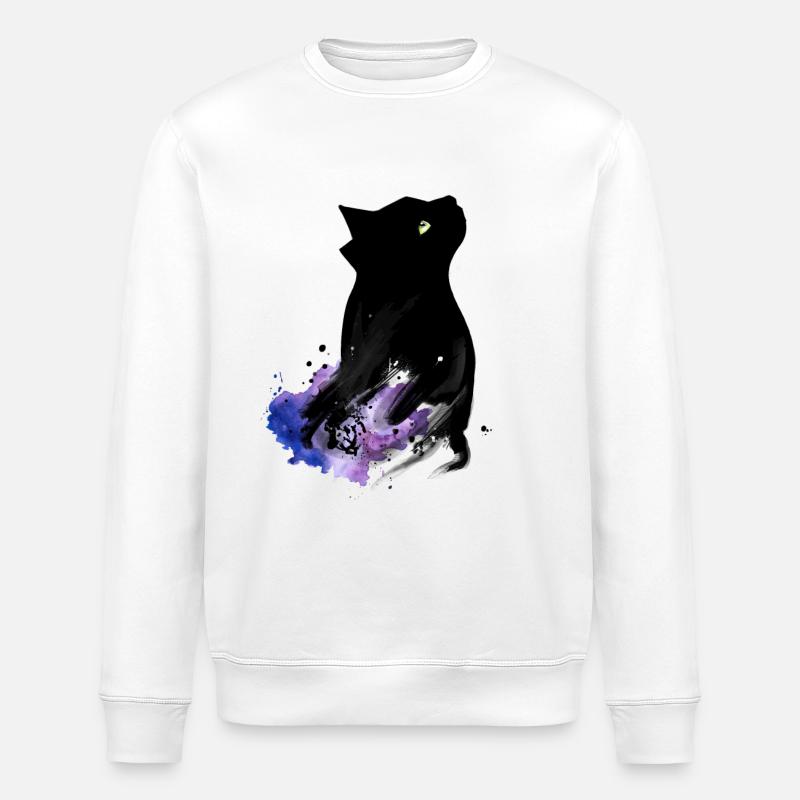 Black Cat - Stanley/Stella Unisex Bio-Sweatshirt ROLLER - Weiß