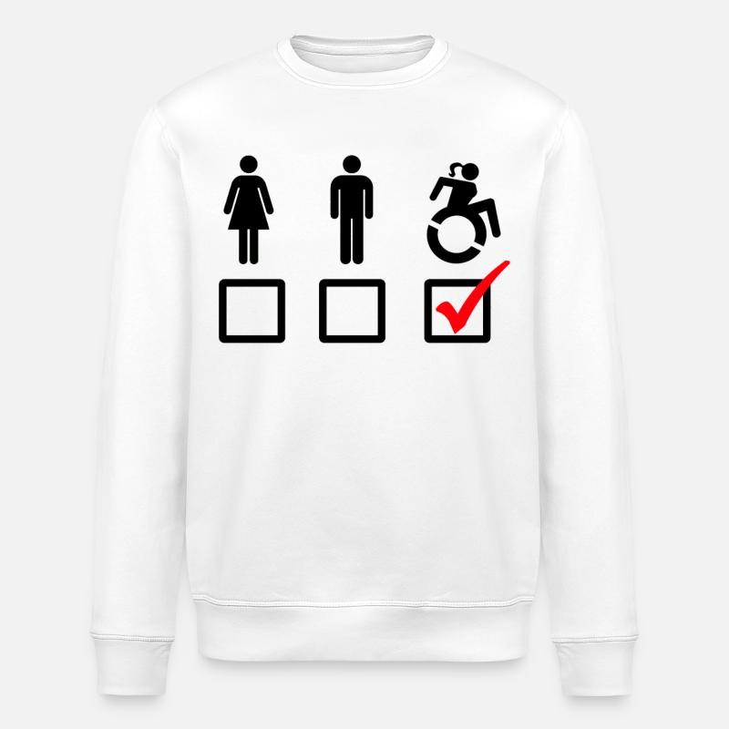 Rollstuhl-Symbol, Behindertenhumor, Spaß # - Stanley/Stella Unisex Bio-Sweatshirt ROLLER - Weiß