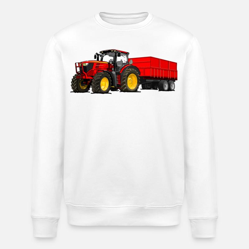 Traktor mit Anhänger - Stanley/Stella Unisex Bio-Sweatshirt ROLLER - Weiß
