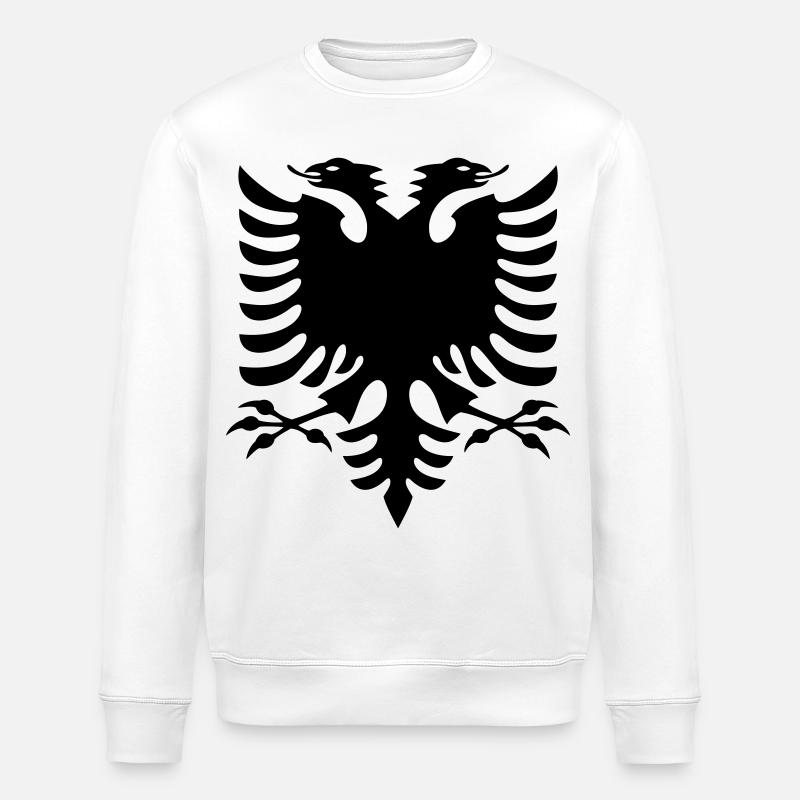 Albanien Flagge - Stanley/Stella Unisex Bio-Sweatshirt ROLLER - Weiß