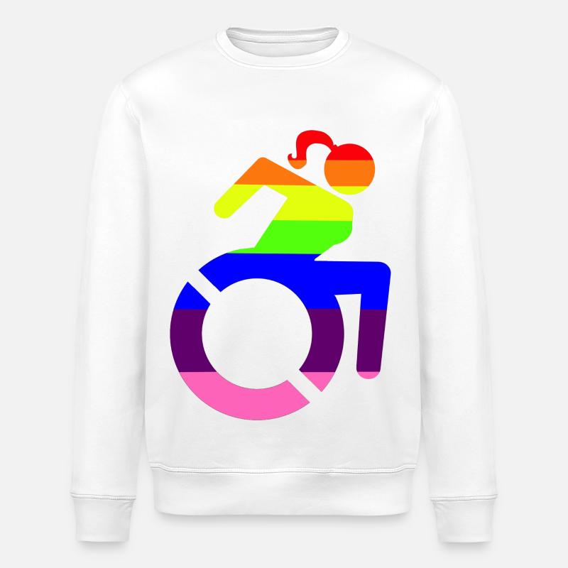 Rollstuhlmädchen LGBTQ-Symbol # - Stanley/Stella Unisex Bio-Sweatshirt ROLLER - Weiß