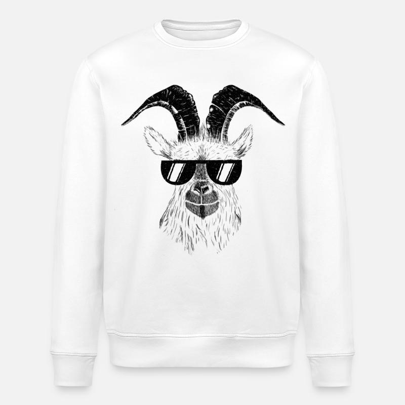 Chèvres - Sweat bio ROLLER Stanley/Stella Unisexe - blanc