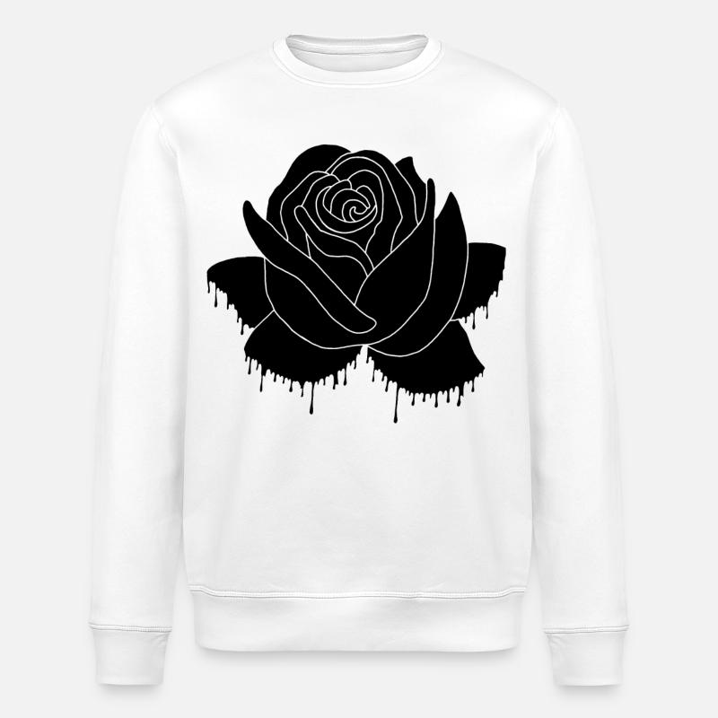 Graffiti einer schwarzen Rose - Stanley/Stella Unisex Bio-Sweatshirt ROLLER - Weiß
