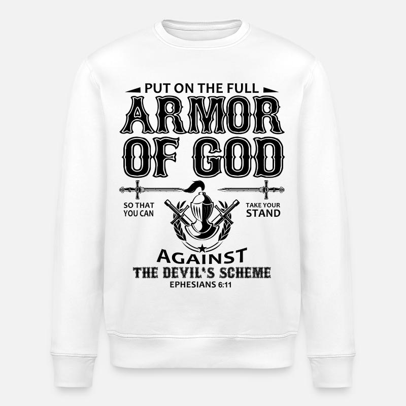 Rüstung Gottes - Stanley/Stella Unisex Bio-Sweatshirt ROLLER - Weiß