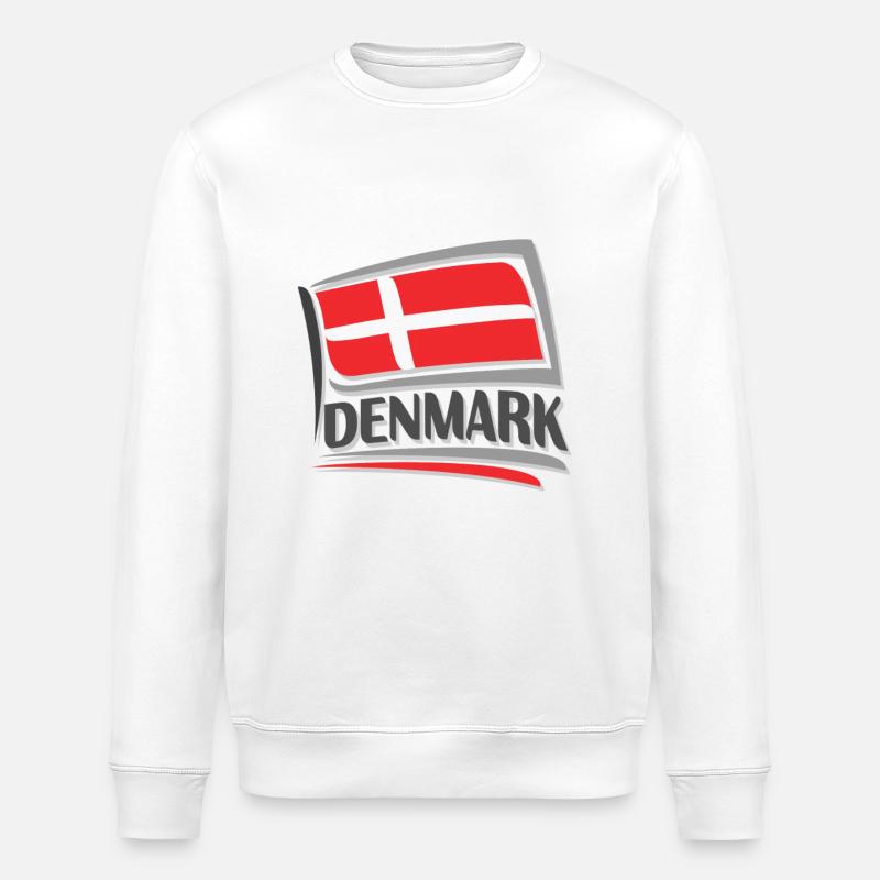 Danemark Souvenir Landmark, Danemark Voyage Drapeau - Sweat bio ROLLER Stanley/Stella Unisexe - blanc