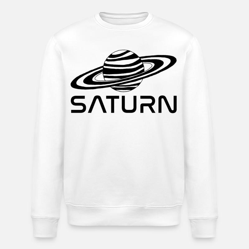 Planète saturne noire - Sweat bio ROLLER Stanley/Stella Unisexe - blanc