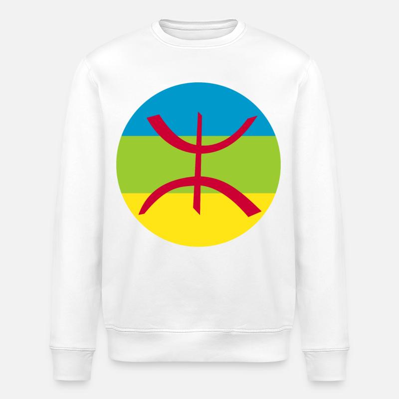 Sticker drapeau berbère cocarde amazigh - Sweat bio ROLLER Stanley/Stella Unisexe - blanc