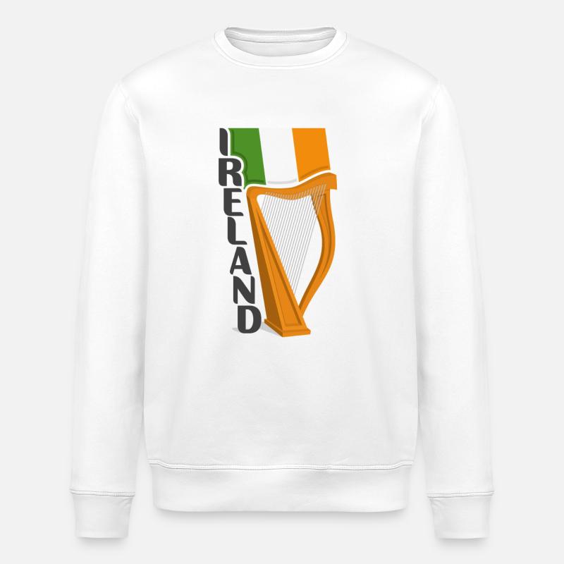 Irlande Souvenir Landmark, Irlande Drapeau Voyage - Sweat bio ROLLER Stanley/Stella Unisexe - blanc