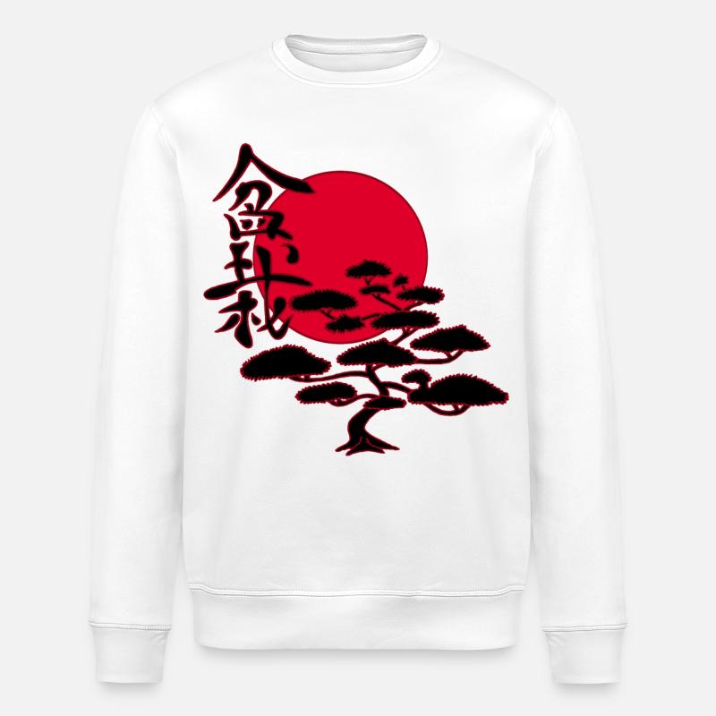 Japanischer Bonsai-Baum - Stanley/Stella Unisex Bio-Sweatshirt ROLLER - Weiß