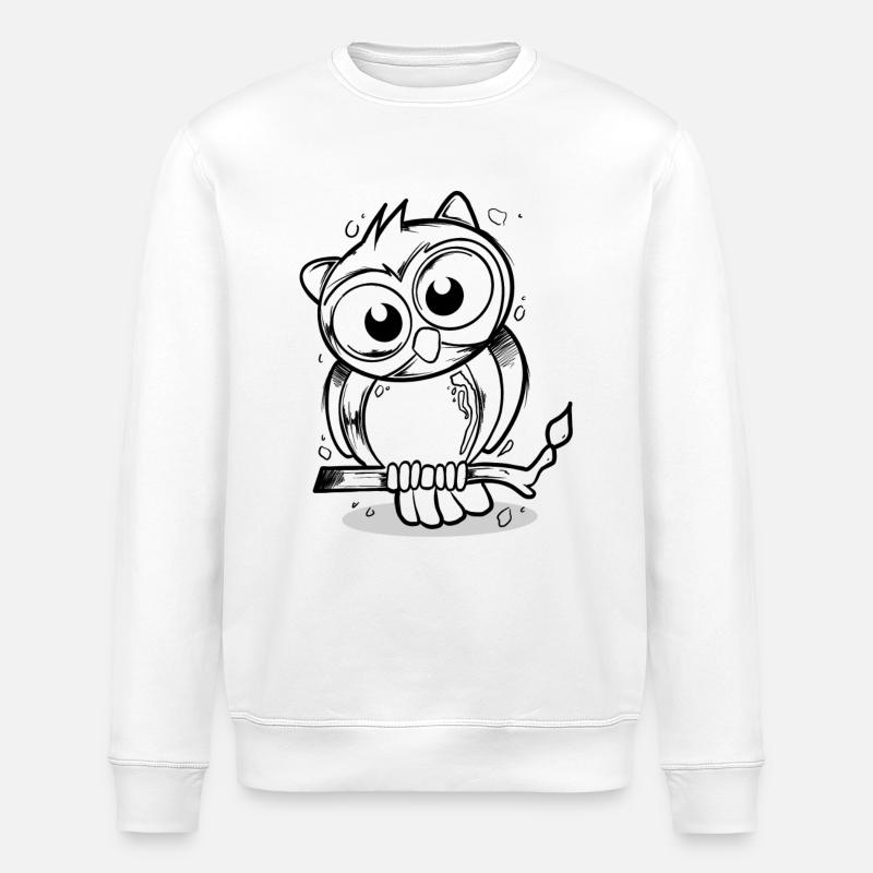 Eule - Stanley/Stella Unisex Bio-Sweatshirt ROLLER - Weiß