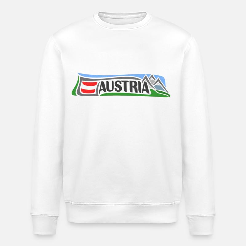 Autriche Voyage Souvenir Landmark Drapeau Autrichien - Sweat bio ROLLER Stanley/Stella Unisexe - blanc