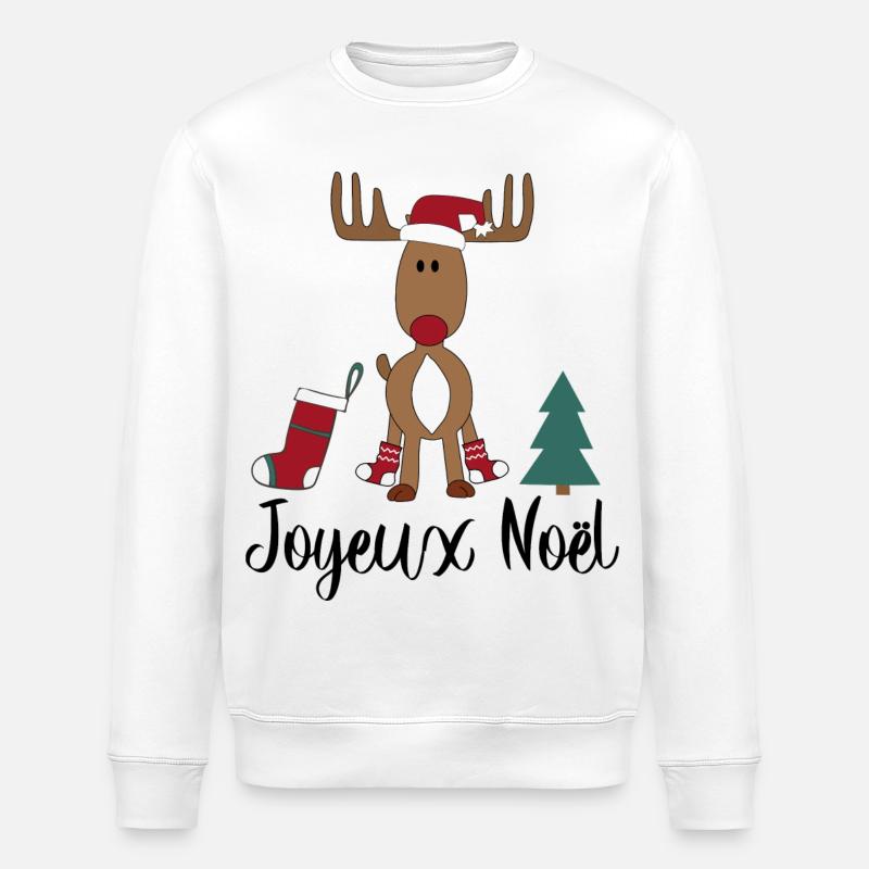 Noël français - Sweat bio ROLLER Stanley/Stella Unisexe - blanc