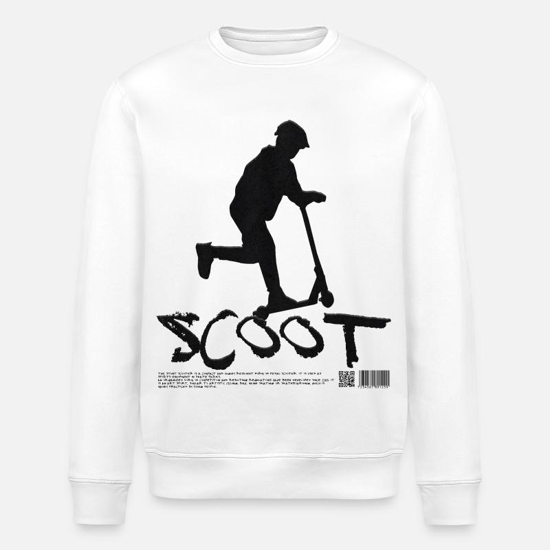 Kickscooter Freestyle Scooting - Stanley/Stella Unisex Bio-Sweatshirt ROLLER - Weiß