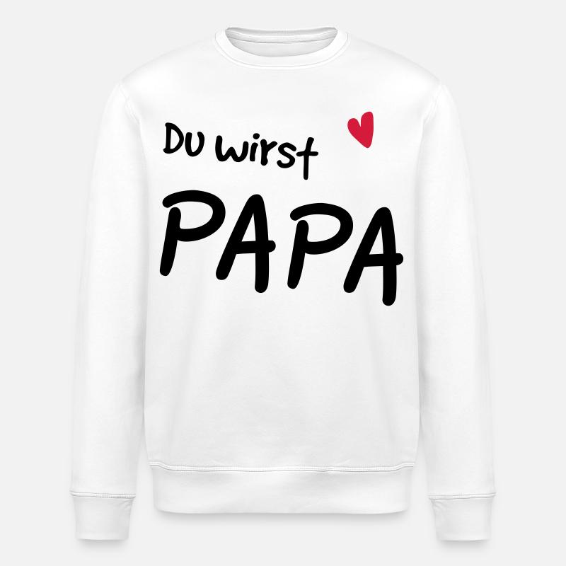Du wirst Papa - Stanley/Stella Unisex Bio-Sweatshirt ROLLER - Weiß