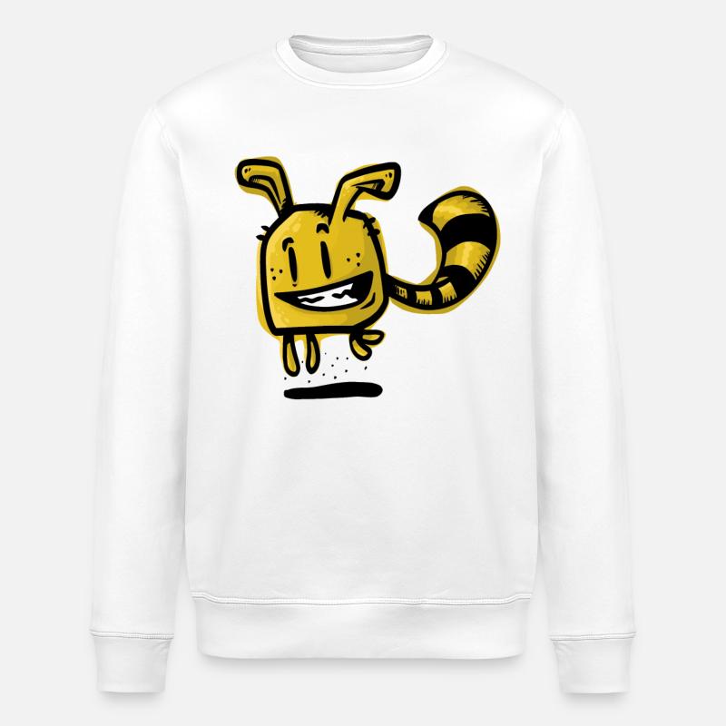 gelber Verrückter - Stanley/Stella Unisex Bio-Sweatshirt ROLLER - Weiß