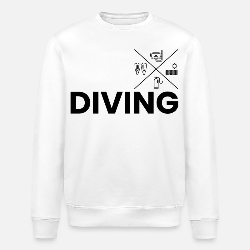 Diving - Stanley/Stella ROLLER Unisex Organic Sweatshirt - white