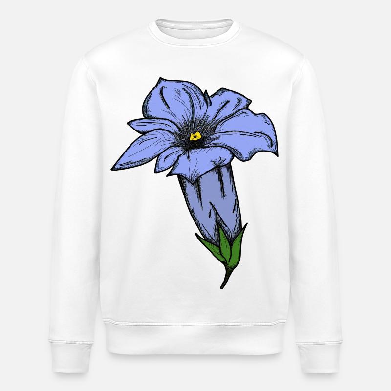 Enzian, gezeichnet - Stanley/Stella Unisex Bio-Sweatshirt ROLLER - Weiß