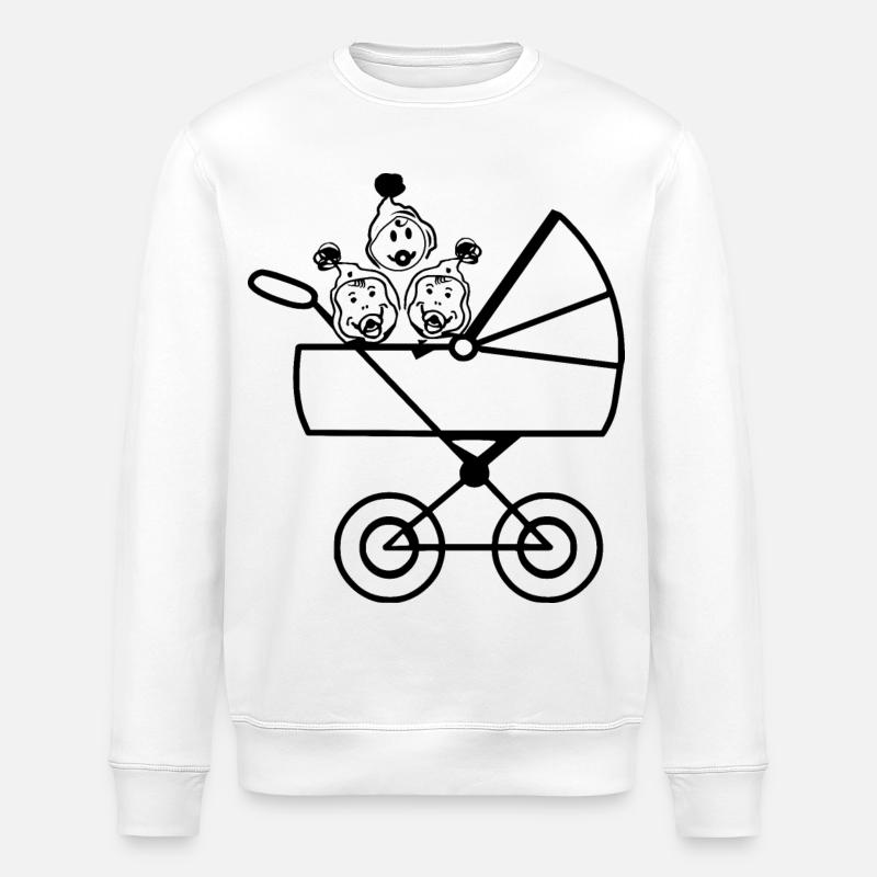 Drillinge Kinderschar Babys - Stanley/Stella Unisex Bio-Sweatshirt ROLLER - Weiß