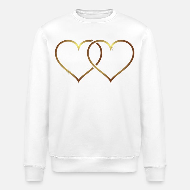 Dwa serca, dwa serca, serce, miłość, małżeństwo* - Ekologiczna bluza typu unisex Stanley/Stella ROLLER - biały