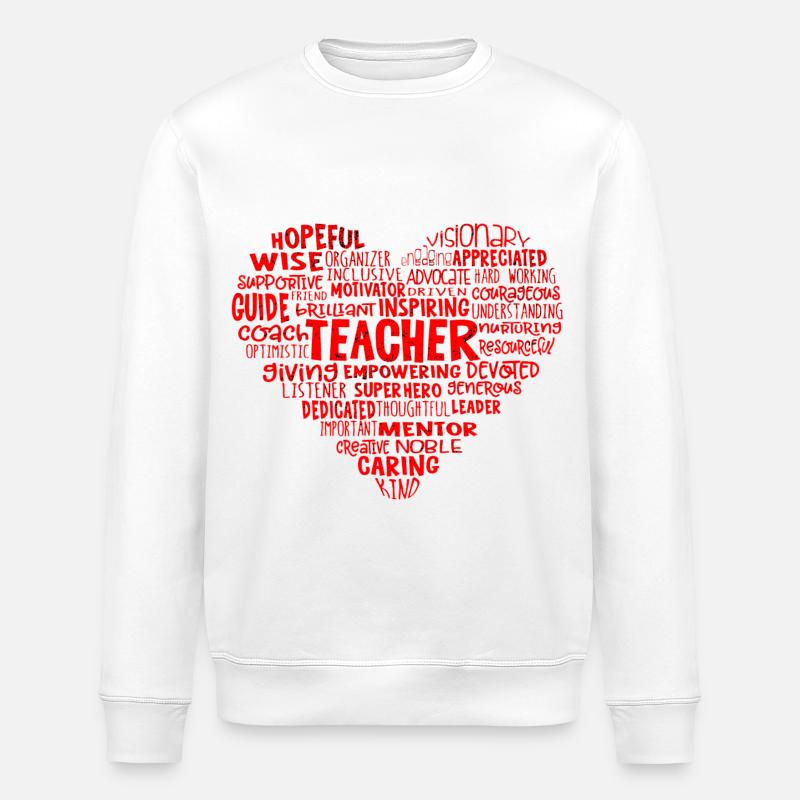 Mots de cœur de l’enseignant - Sweat bio ROLLER Stanley/Stella Unisexe - blanc