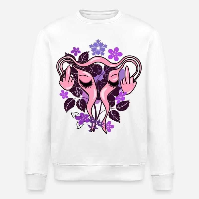 Blumen Uterus Pro-Choice Eierstöcke - Stanley/Stella Unisex Bio-Sweatshirt ROLLER - Weiß
