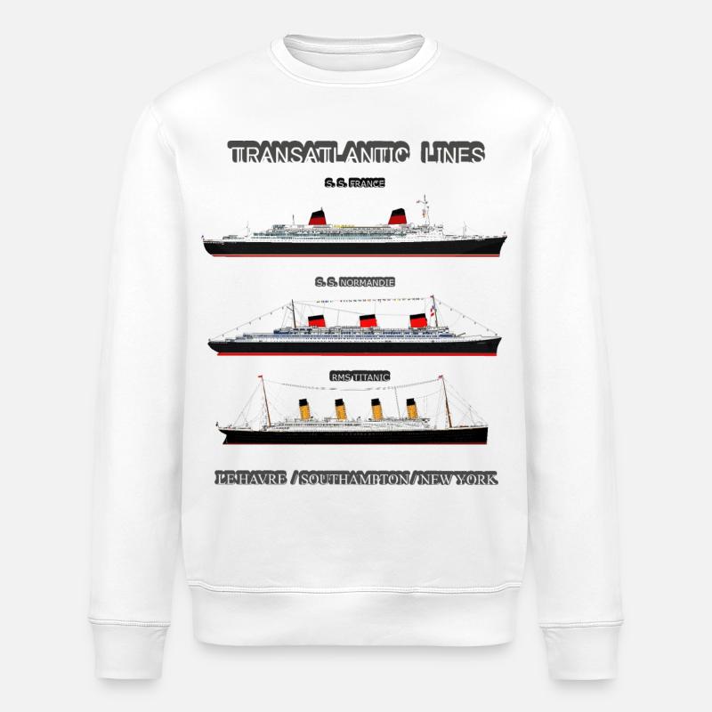 TRANSATLANTIC LINES Louis RUNEMBERG © Adagp - Sweat bio ROLLER Stanley/Stella Unisexe - blanc